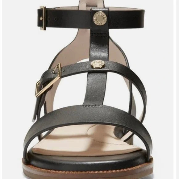 COLE HAAN GRAND SERIES BLACK LEATHER WREN GLADIATOR STYLE SANDALS•S/8.5 - Picture 5 of 13